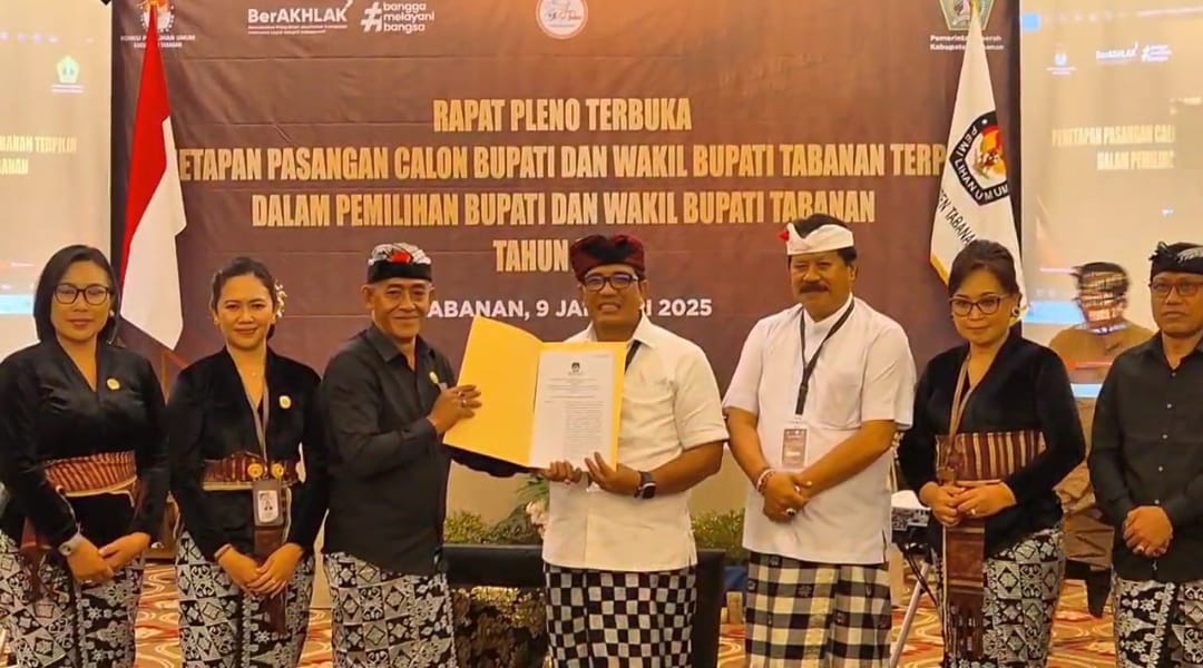 Sanjaya-Dirga Telah Ditetapkan Sebagai Bupati-Wakil Bupati Terpilih Tabanan 2025-2029