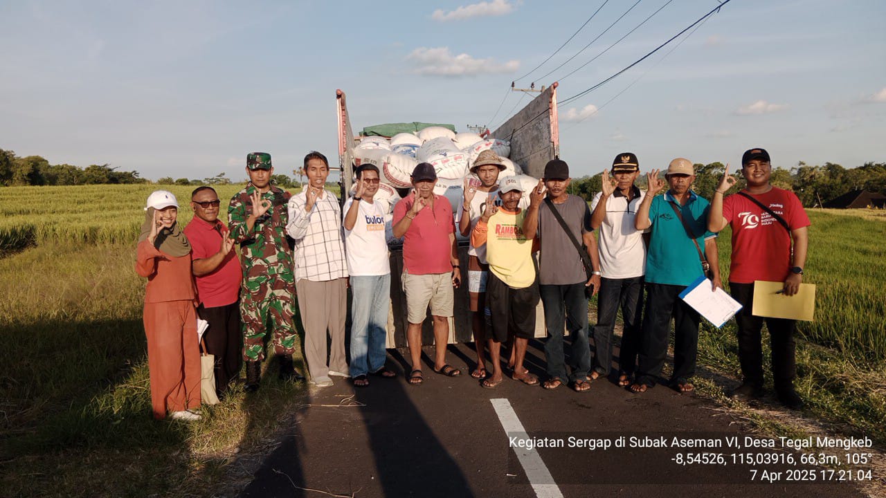 Bulog Bali Serap Gabah Petani di Subak Aseman VI Tabanan